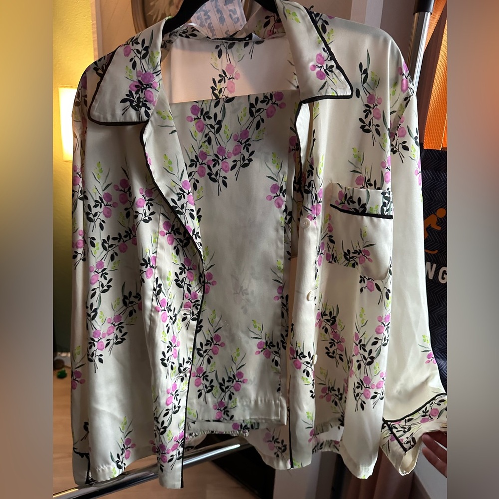 ZARA Floral Pajama Style Suit Womens US Size XL